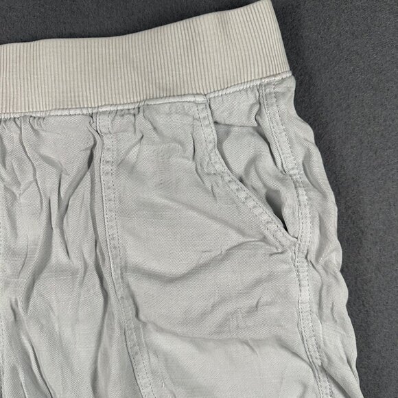 Sonoma Womens Medium Light Gray Linen Blend Pull-On Shorts Elastic Waist Pockets - Picture 4 of 14